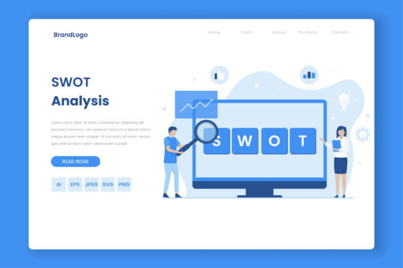 Download SWOT Analysis Flat Vector Concept - Swot analysis Collection