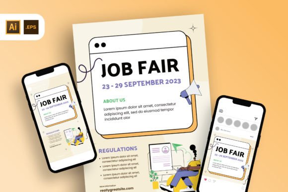 Download Peach Minimalist Job Expo Flyer Template - Minimal Collection