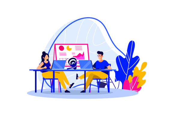 Download Flat Illustration Asset - Office - Premium Bundle